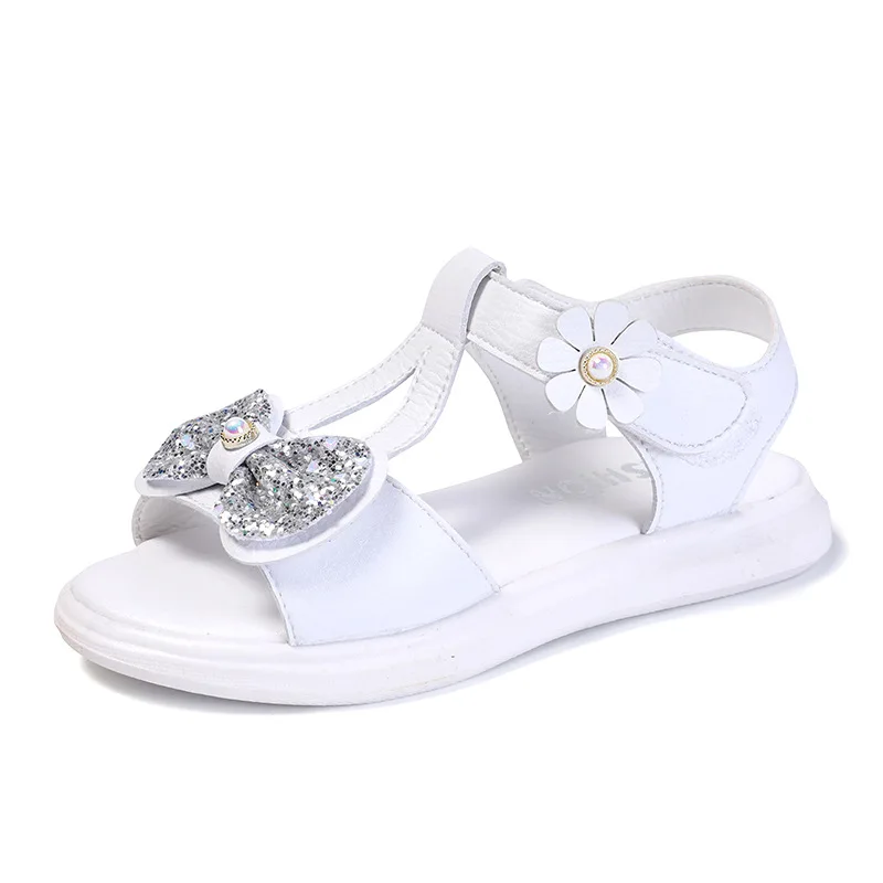 Pigernes Sommer Sandaler 2020 Nye Mode søde Søde Bue Børns Prinsesse Sko Børns Bløde Bund Crystal Lille Sko B794
