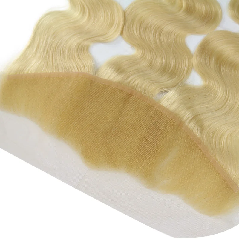 [Berrys Mode] Blonde Blonder Frontal 13x4 Brasilianske krop bølge Farve 613 menneskehår med Baby Hair Frontal Remy Hair Extensions
