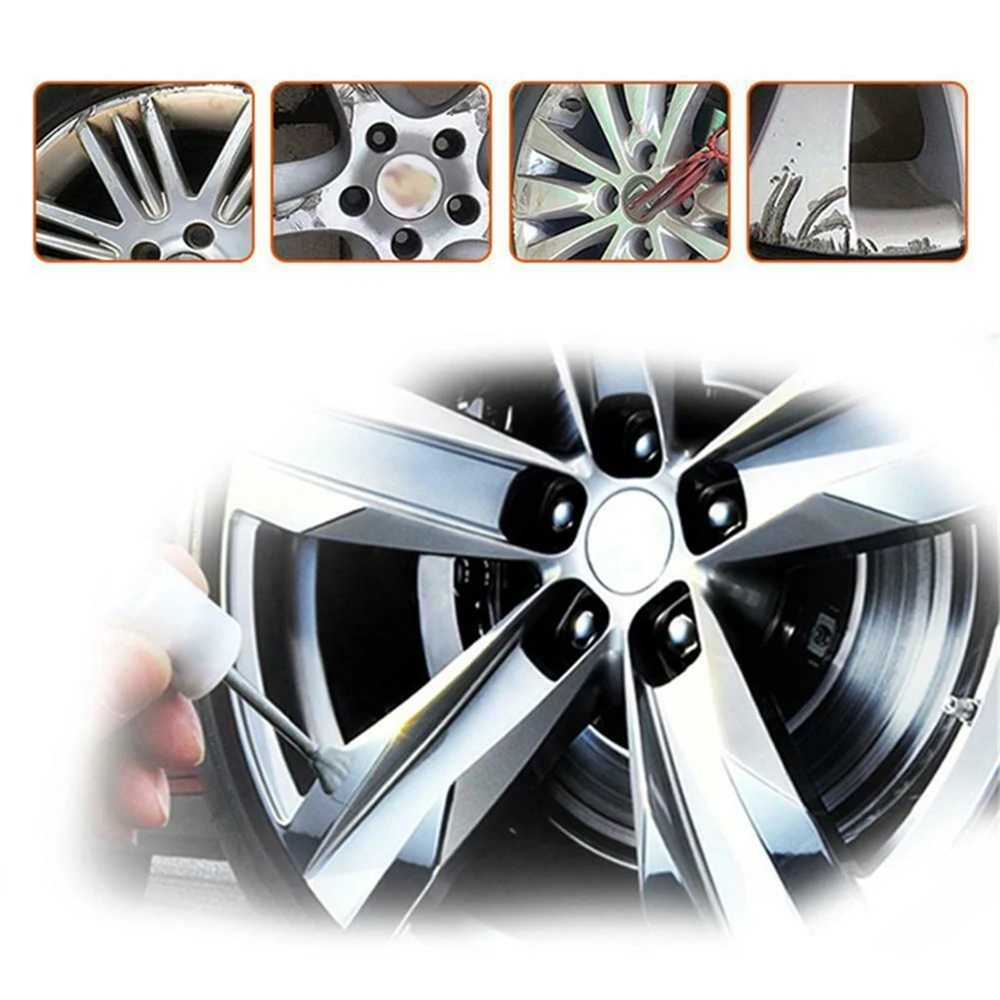 VISBELLA DIY Alloy Wheel Reparation Kits Selvklæbende Generelt Sølv Bil Auto Rim Bule, Ridse Overfladen Skader Pleje Reparation Hånd Værktøj Sæt