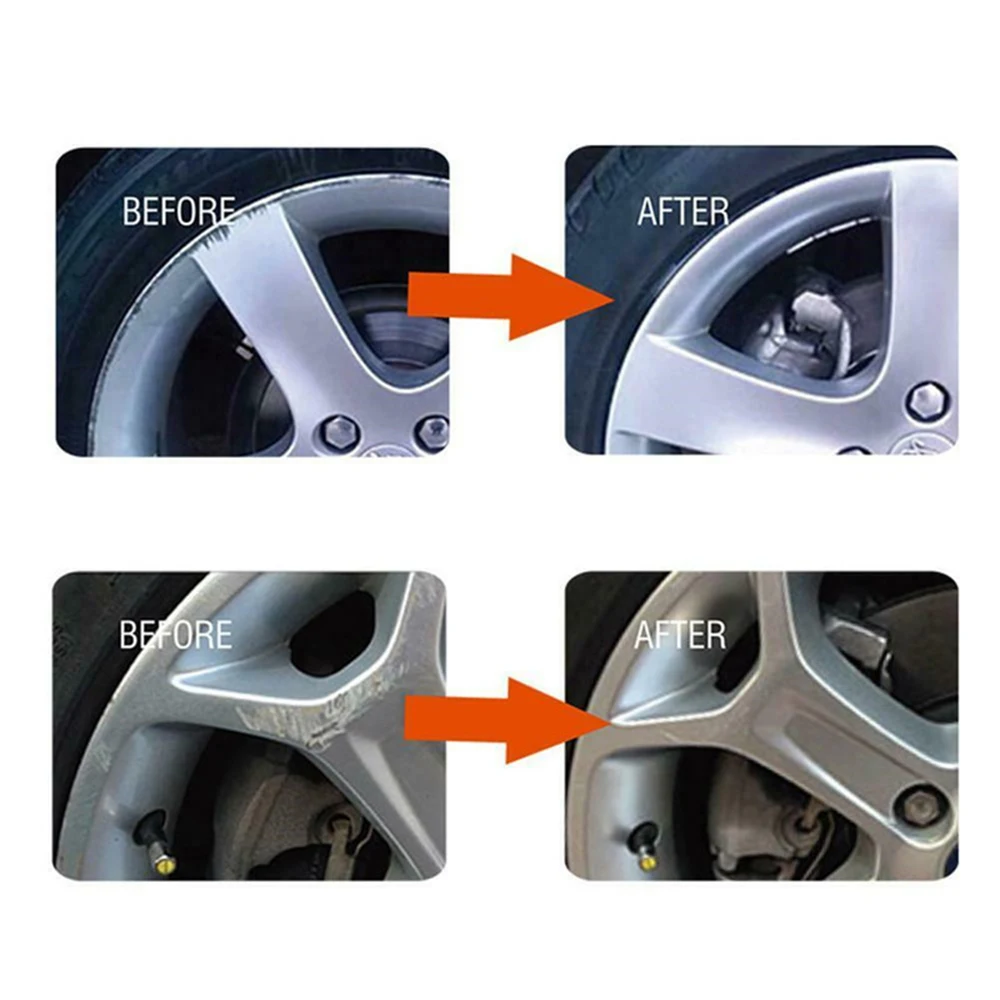 VISBELLA DIY Alloy Wheel Reparation Kits Selvklæbende Generelt Sølv Bil Auto Rim Bule, Ridse Overfladen Skader Pleje Reparation Hånd Værktøj Sæt