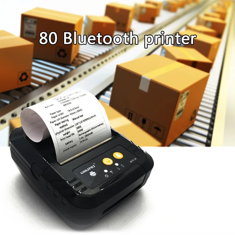 Gratis forsendelse 80mm Termisk Printer Bill POS-Printer ESC / POS Bluetooth Termisk Modtagelsen Printer Med USB-Port