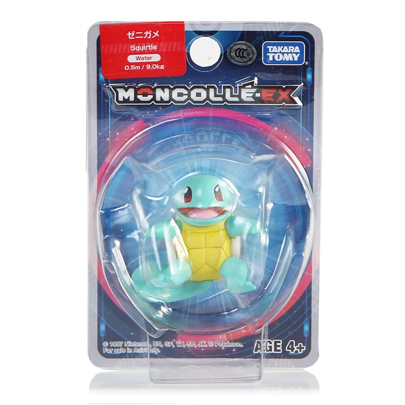 Takara Tomy Pokemon Moncolle-EX Sun Moon 4cm Mini Toy Samling Figur Squirtle Nye 968528