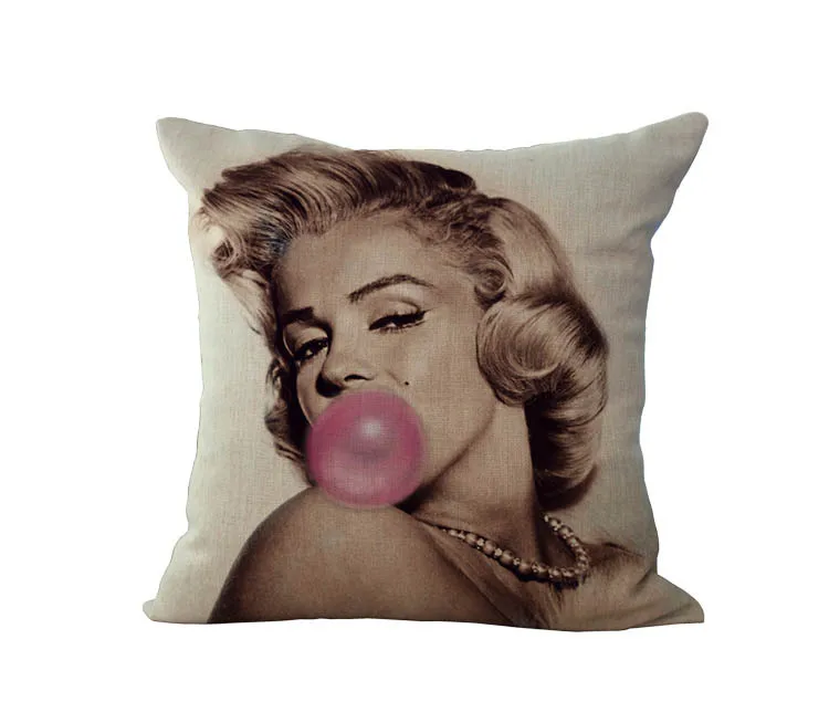 Moderne Blæser Boble Marilyn Monroe, Marilyn Monroe Bomuld Sofa Dekorative Smide Pudebetræk Home Decor Pudebetræk
