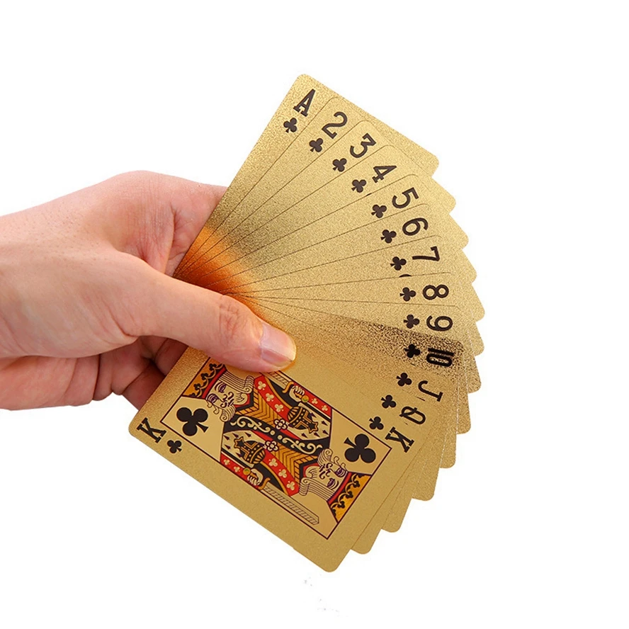 Guld Sølv Folie Belagt Spillekort Poker Spil PVC-Plast Vandtæt, Holdbar Kreative Magi Gambling Bord Poker Kort