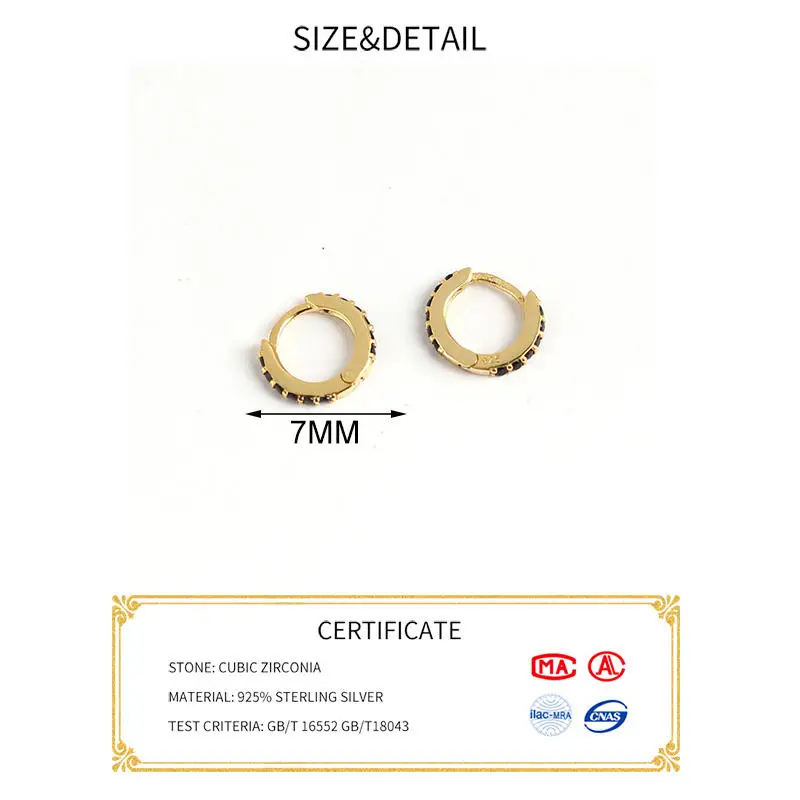 INZATT Ægte 925 Sterling Sølv Zircon Runde Hoop Øreringe Til Mode Kvinder Part Geometriske Fine Smykker Boheme Tilbehør