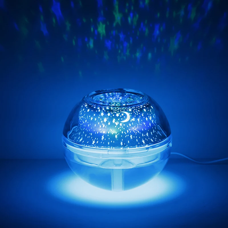 Kreative LED Krystal Nat Lys Projektion Luftfugter Æterisk Olie, Aroma Diffuser-Lampe USB-Aromaterapi luftfrisker Fogger