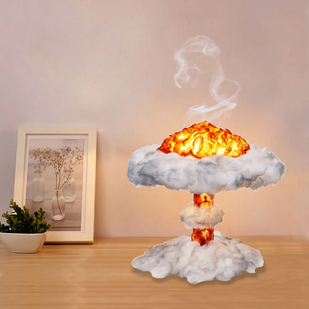 Nuklear Eksplosion Mushroom Cloud-Nat Lys Med Bomuld, Varm Hvid, Dæmpbar Lampe Kid ' s Gaver Hjem Deor USB Power Gaver