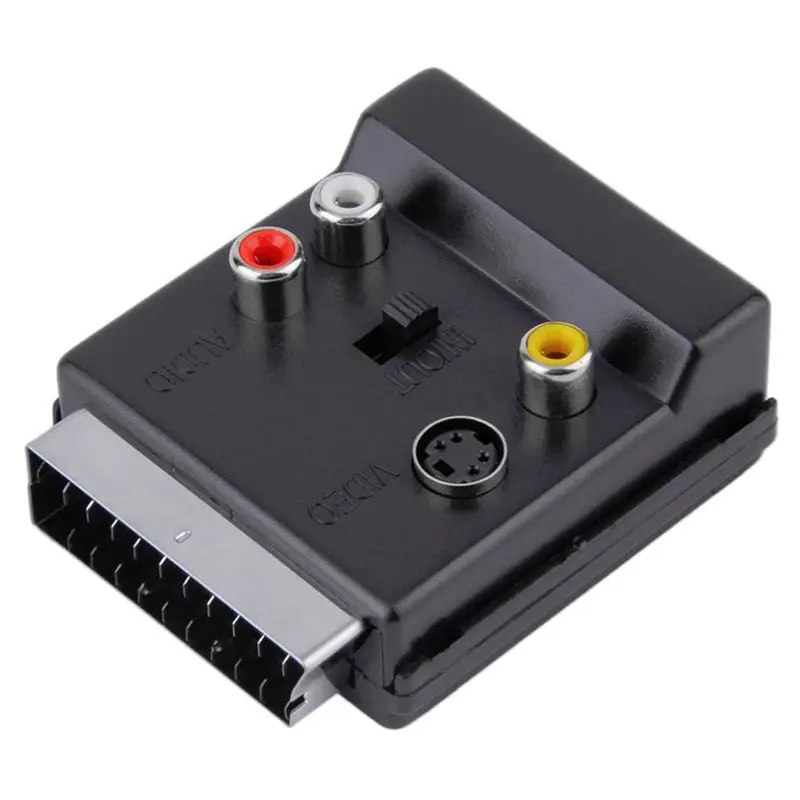 Nyeste Omstillelig Scart Mandlige og Kvindelige S-Video 3 RCA-o-Adapter Konvektor