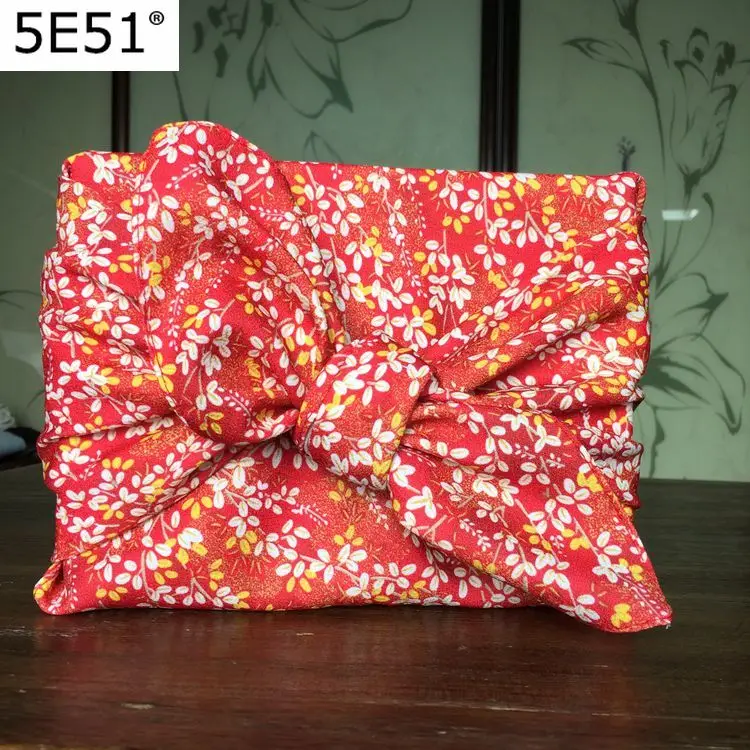 Ny Stil Furoshiki dug Stof Bento Wrap up af Furoshiki Lille FloralJapan Og Vind polyester Håndklæde Dækker 70 cm