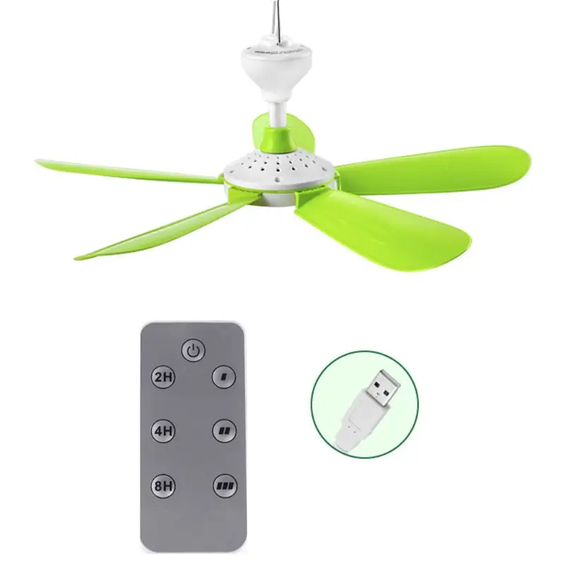 5W Fjernbetjening Timing USB-Loft Ventilator Air Cooler USB-Fans til Bed Camping Udendørs Hængende Camper Telte Bøjle Fan