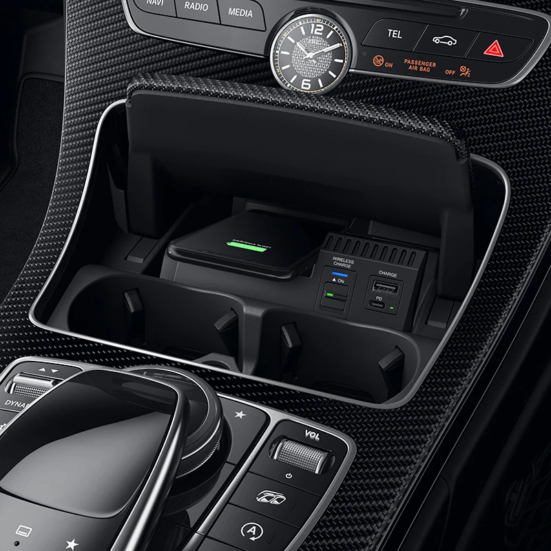 10W bil QI trådløs opladning oplader opladning tilfælde tilbehør til Mercedes Benz W205 AMG C43 C63 GLC43 GLC63 X253 Klasse C