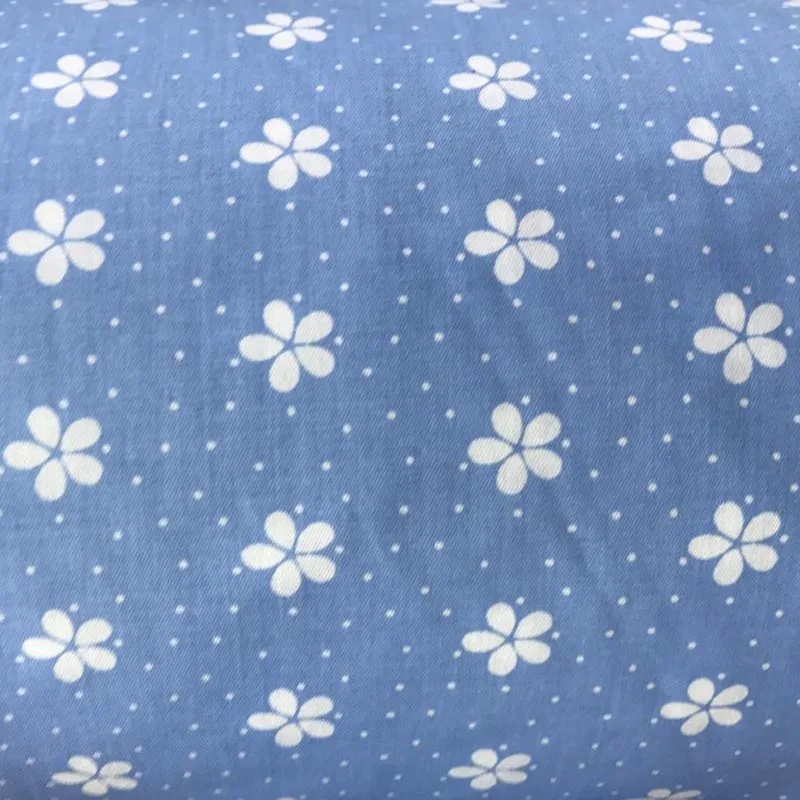 Bomuld twill klud tegnefilm DINOSAUR små blå blomster stof til DIY krybbe sengetøj, puder og tøj quiltning håndarbejde indretning