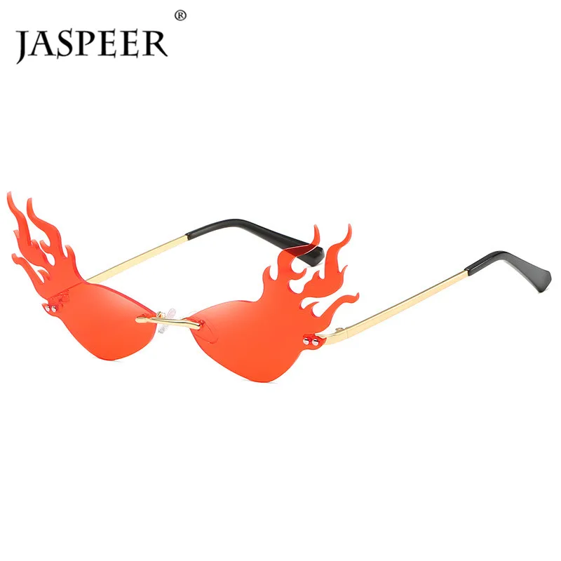 JASPEER Solbriller Kvinder Luksus Flamme Form Herre Solbriller Vintage Brand Designer Solbriller, Små Metal-Nuancer Til Kvinder