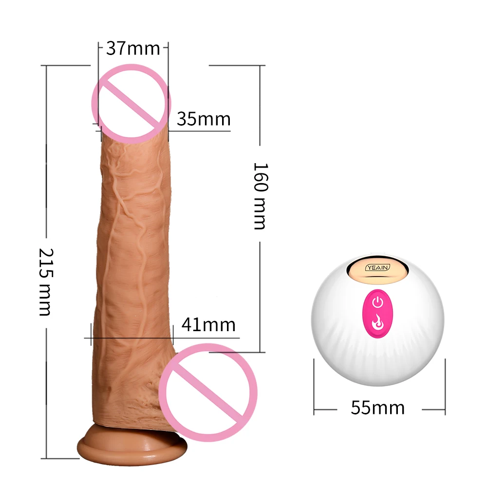 Automatisk Swing Teleskopisk Roterende Varme Store Vagina Dildo Vibrator Fjernbetjening Realistisk Mandlige Pik Sex Legetøj Til Kvinder