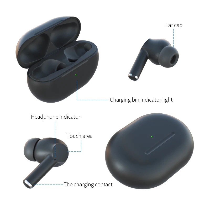 Nye Originale A1 TWS Bluetooth Ægte Trådløse Hovedtelefoner Mini-Bass-Hovedtelefoner Vandtæt Headset Sport Earbuds Med Opladning Sagen