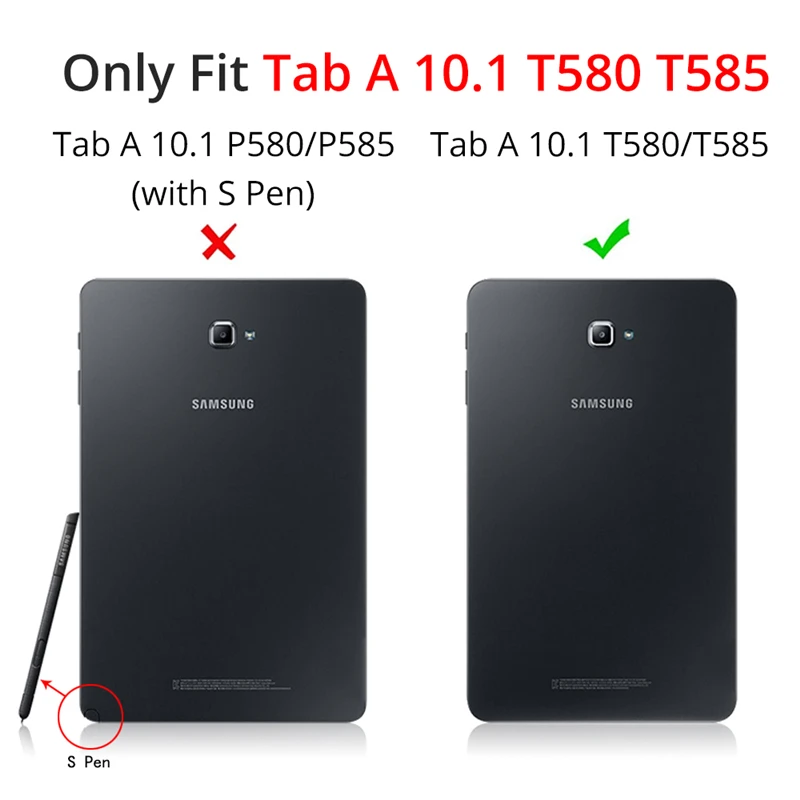 360 Graders Roterende Læder Smart etui til Galaxy TabA 10.1 2016 T580 T585 Stå Cover til Samsung Tab A6 10.1 T580N T580N Coque