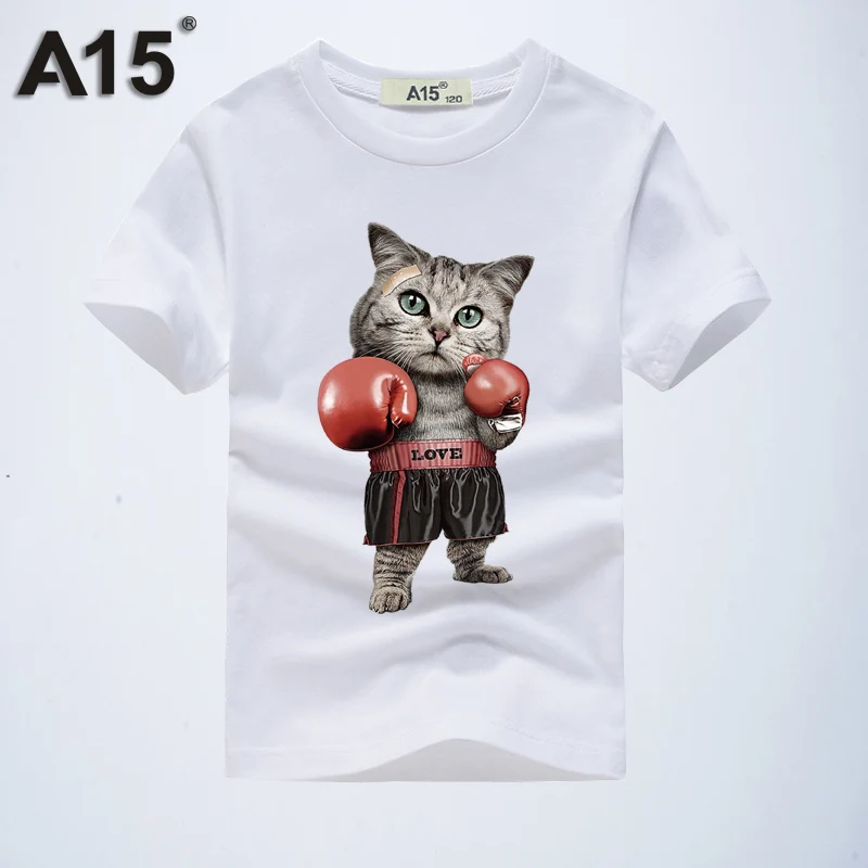 A15 Boy t-shirt sommer børn 2018 Fuld Ærme 3D-T-shirt til Piger Top Tees Bomuld T-Shirts til Sommeren Teens Tees 6 8 10 12 År