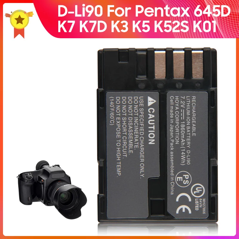 Originale Batteri D-Li90 Til Pentax 645D K7 K7D K5 K3 K52S K01 Udskiftning af Batteri 1860mAh 7,2 V 14Wh +værktøjer