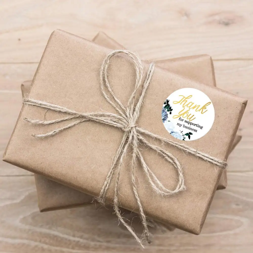 Tak Mærkat Guld Folie Forsegling Etiketter 500pcs/roll 1 Inch Blomster Tags for Støtte Business gaveæske Pakke Indretning Mærkat