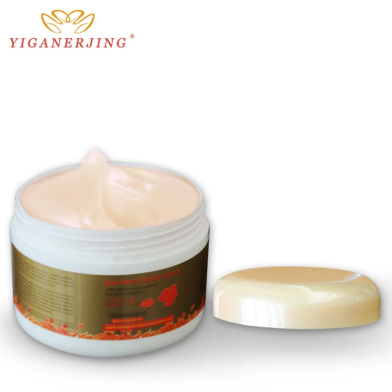 Hyaluronsyre Kinesiske goji creme goji bær facial cream medlar anti aging, anti rynke Afgørende Creme Moisturzier 100g