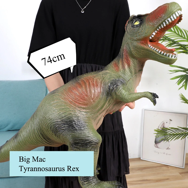 74cm Stor Dinosaur Model Shark Plast Vaskbar Muppet Tyrannosaurus Rex Raptor Verden Park Dinosaur-Modellen Børn Nye År Toy