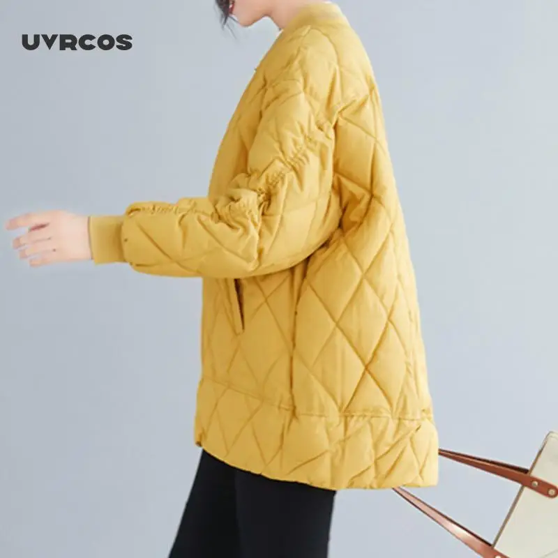UVRCOS 2020 Nye Store Størrelse Kvinder er Vinter Bomuld Tøj Kvindelige koreanske Løs Kort Parka Jakke Kvinder Efterår og Vinter Frakke