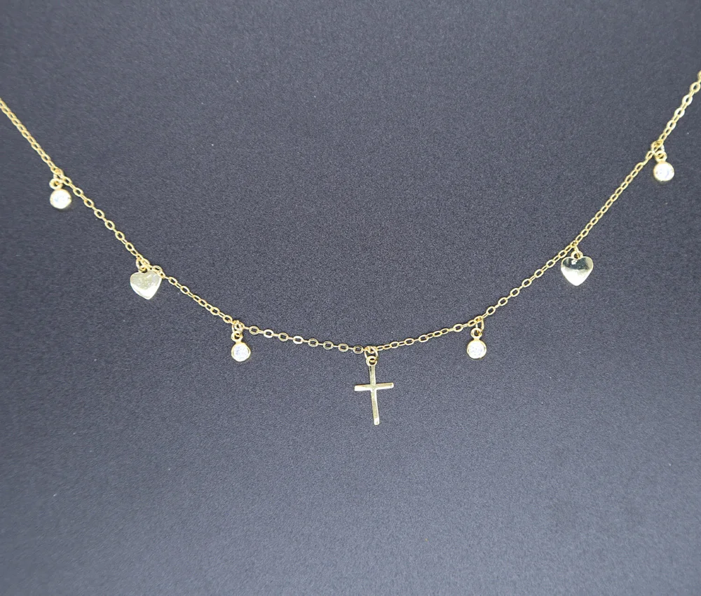 Mode valentines gave smykker mode elegant lady kvinder design på Tværs af Hjerte vedhæng i sølv farve statement halskæde til hustru