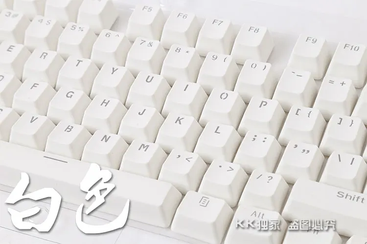 Baggrundsbelyst PBT keycap hvid skinne igennem keycap mekanisk tastatur 104 LED-belysning gennemskinnelige keycap cherry mx-OEM