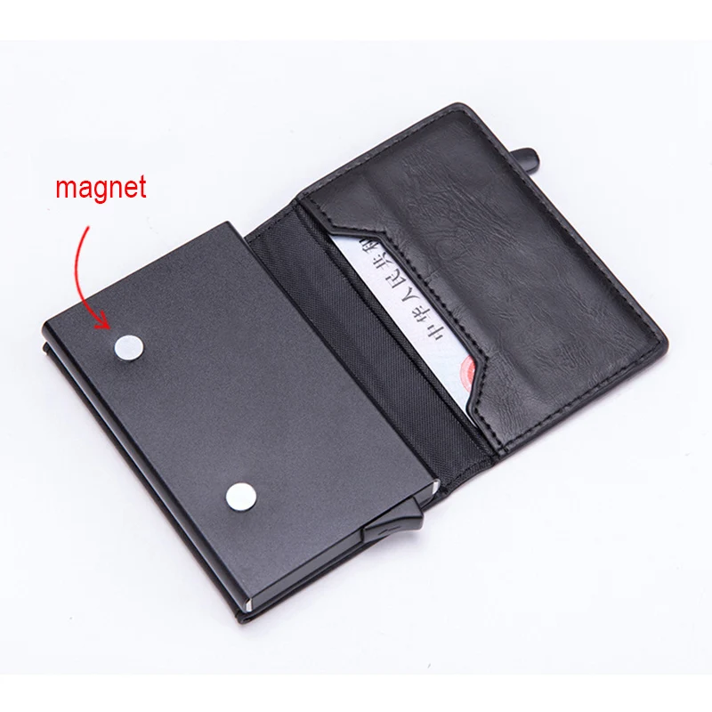DIENQI Karton Fiber Kortholderen Slanke Tegnebøger Mænd Trifold RFID-Blokering Slank Mini Wallet-Lille Metal Pung Vallet Walet Magnet
