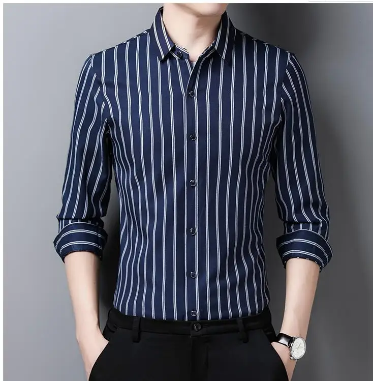 2020 Nye Mænd Stripes langærmet Shirt til Mænd Casual 2020 Foråret Efteråret Ny Virksomhed Smuk Shirts JJ-203