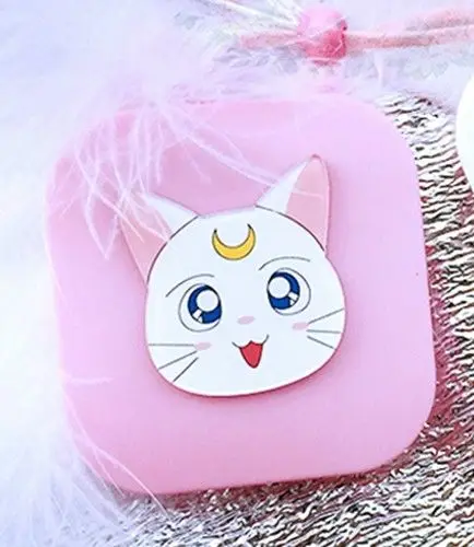 Sailor Moon Anime Søde Luna Kat kontaktlinse Sag Max Kvinder Tegnefilm Carry-on Mini Plast Linser Holder Container + Spejl Gave