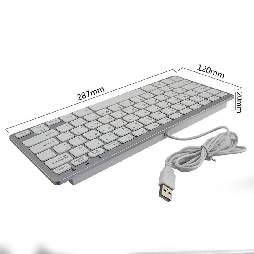 CHUYI 78 Nøgler Slank Wired Mini-Tastatur-USB-Kabel-Ergonomisk Ultra-Tynde engelske Computer-Tastaturer Til Macbook Bærbare PC
