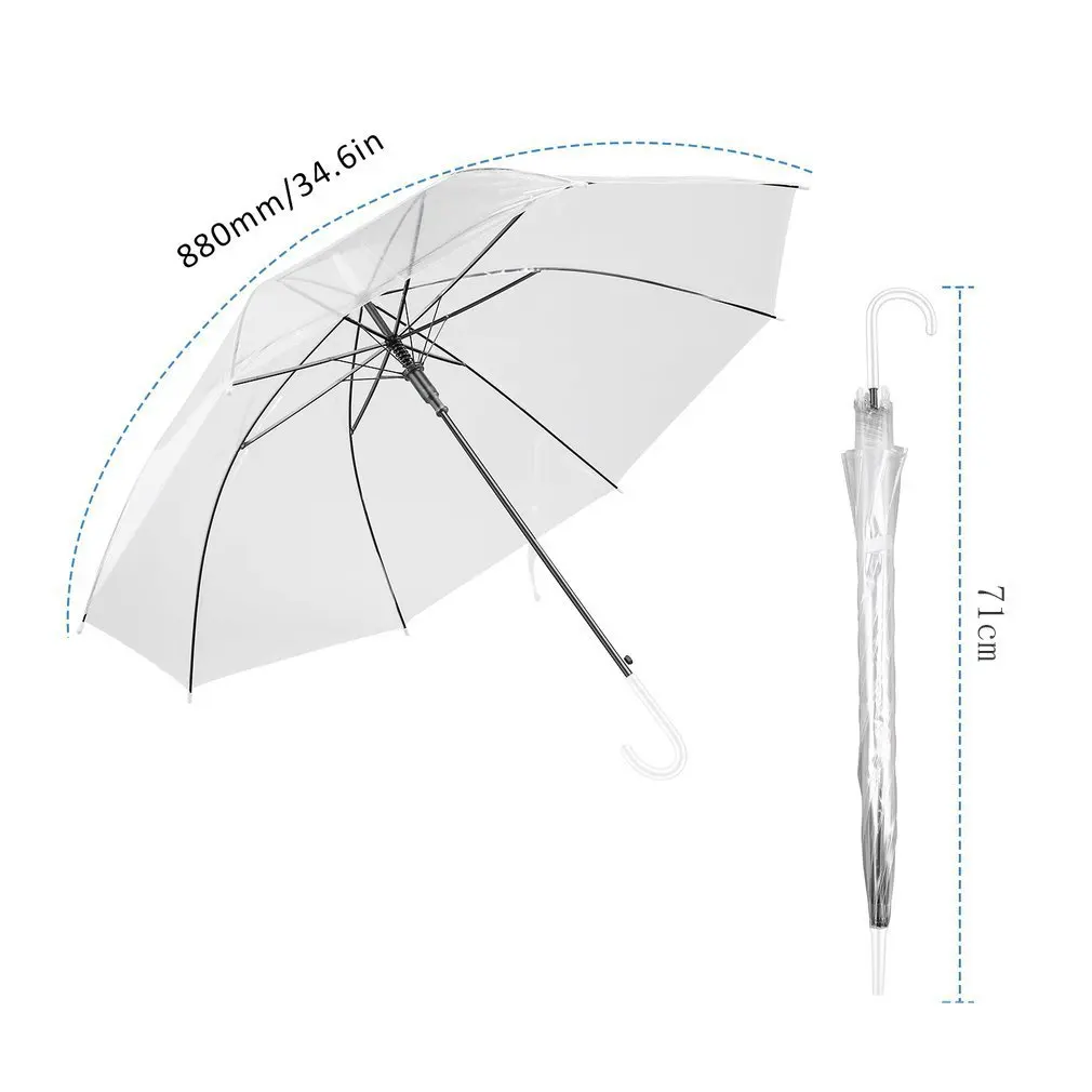 Vindtæt Mode Gennemsigtig Klar Automatisk Paraply, Parasol Til Bryllup Part Fordel Stå Inde Ud Af, Regn Beskyttelse