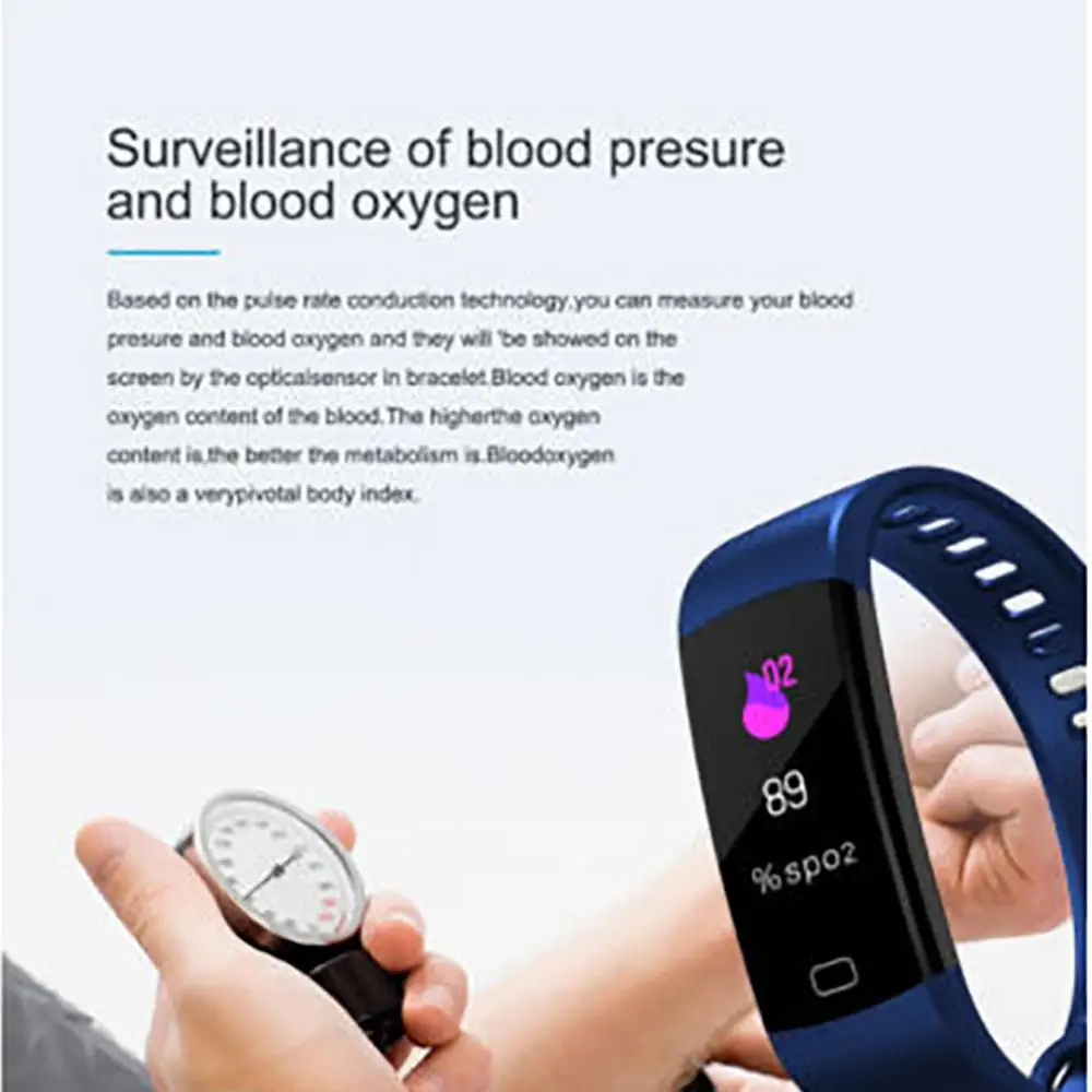 Y5 Smart Band-Puls, Blodtryk Skærm Med Høj Lysstyrke Farverige Skærm, Smart Armbånd-Armbånd Fitness Tracker