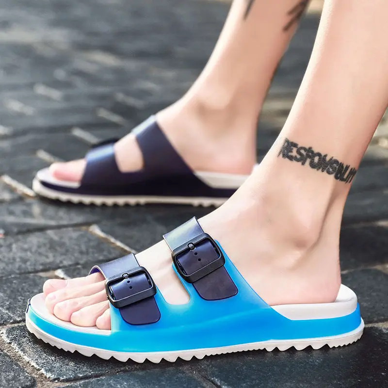 Cresfimix Sandalias Mænd Mode Høj Kvalitet, Sort Pu Læder, Anti Skid Beach Sandaler Mandlige Plus Size Hvide Sandaler B6051dd