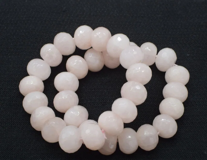 Rosakvarts rondellen facetteret 12*16mm armbånd 7,5 tommer FPPJ engros perler natur gemstone