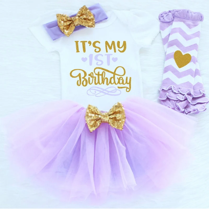 Baby Girl Min Første Fødselsdag Kjoler Outfits Sæt Julegave Vinter Tøj Til Prinsessen Karneval Fest Tøj
