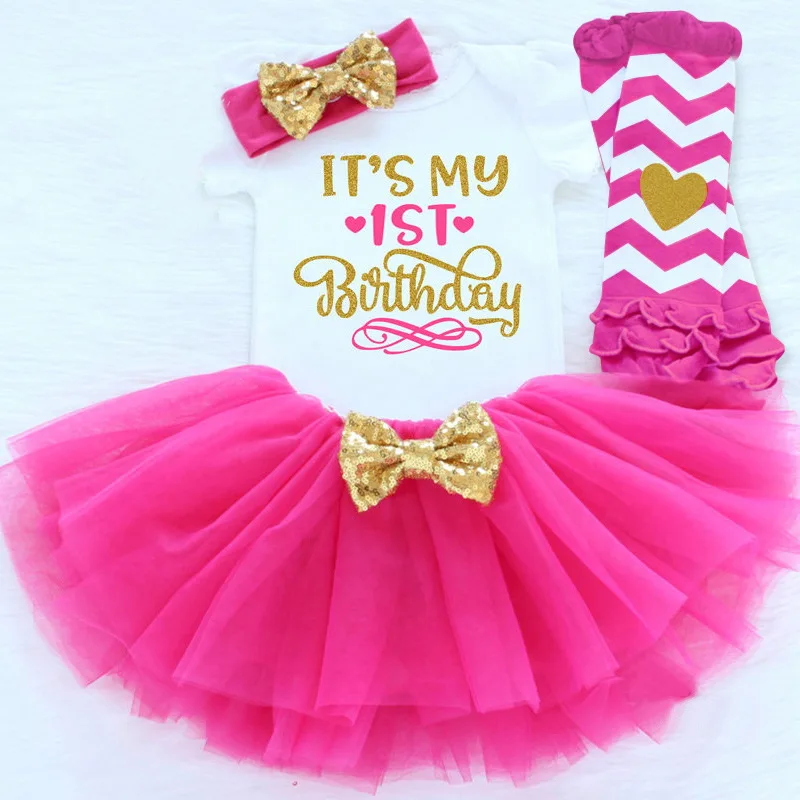 Baby Girl Min Første Fødselsdag Kjoler Outfits Sæt Julegave Vinter Tøj Til Prinsessen Karneval Fest Tøj