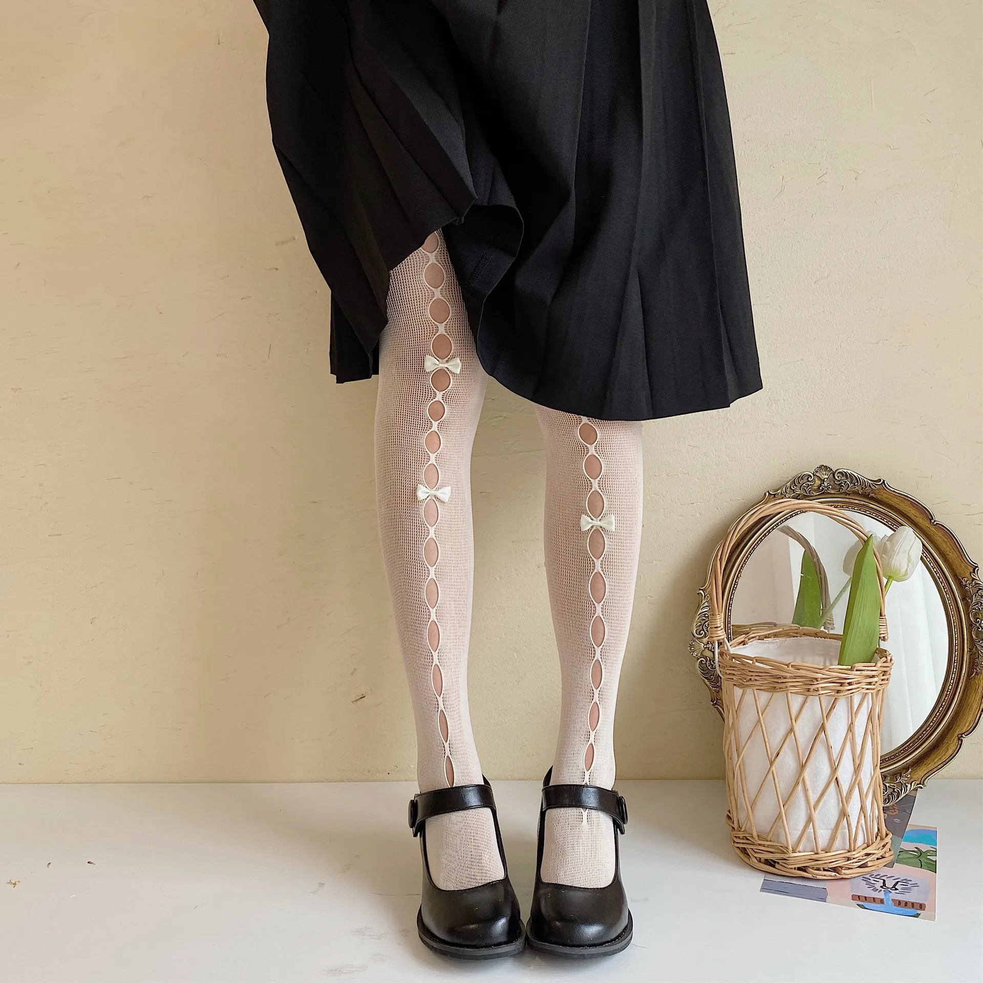Japansk Nye Lolita Brud Håndlavet Bue-Udskæring Blonder med Strømpebukser Smuk Pige Søde Strømpebukser Kvindelige