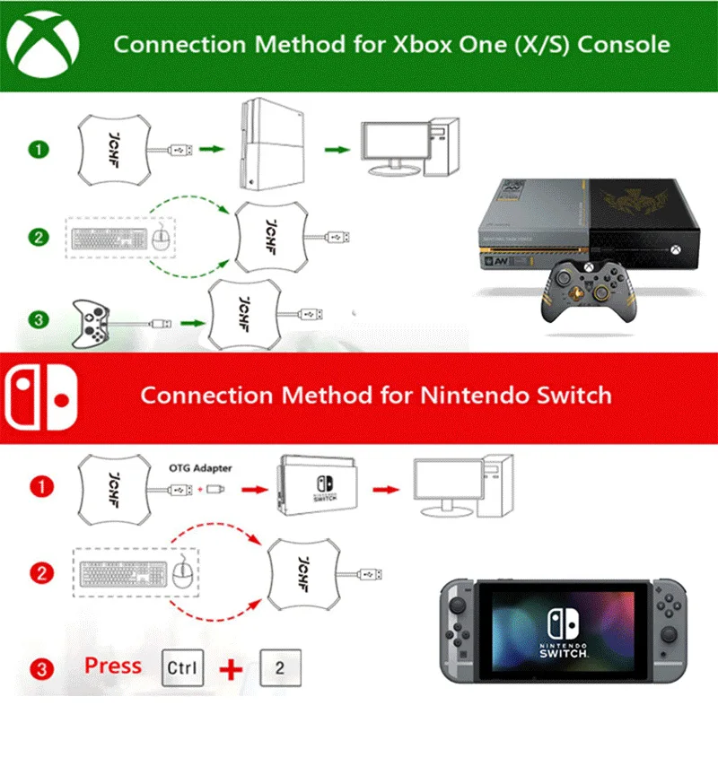 Mus og tastatur Adapter Gamepad Controller Bluetooth-Konverter Til PS3, PS4, Xbox En Nintendo Skifte FPS Spil Tilbehør