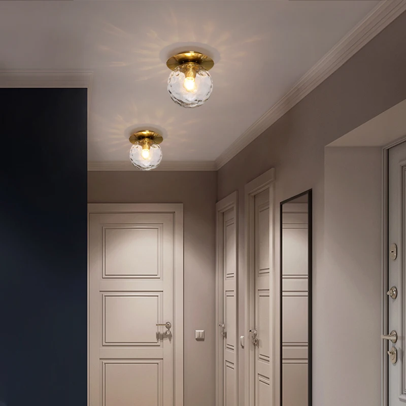 Moderne E27 Loftsbelysning Billige Til Restaurant Midtergangen Korridor Balkon Dekoration Luksus Glas Led Loft Lys