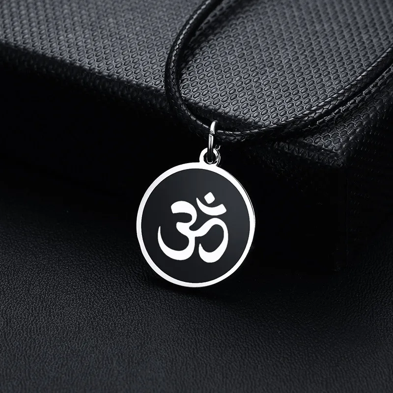 LETAPI 2020 Nye Mode Sølv Farve Rustfrit Stål AUM OM Ohm Hindu-Buddhistiske Hinduisme Yoga Halskæde Amulet Heldig Gave