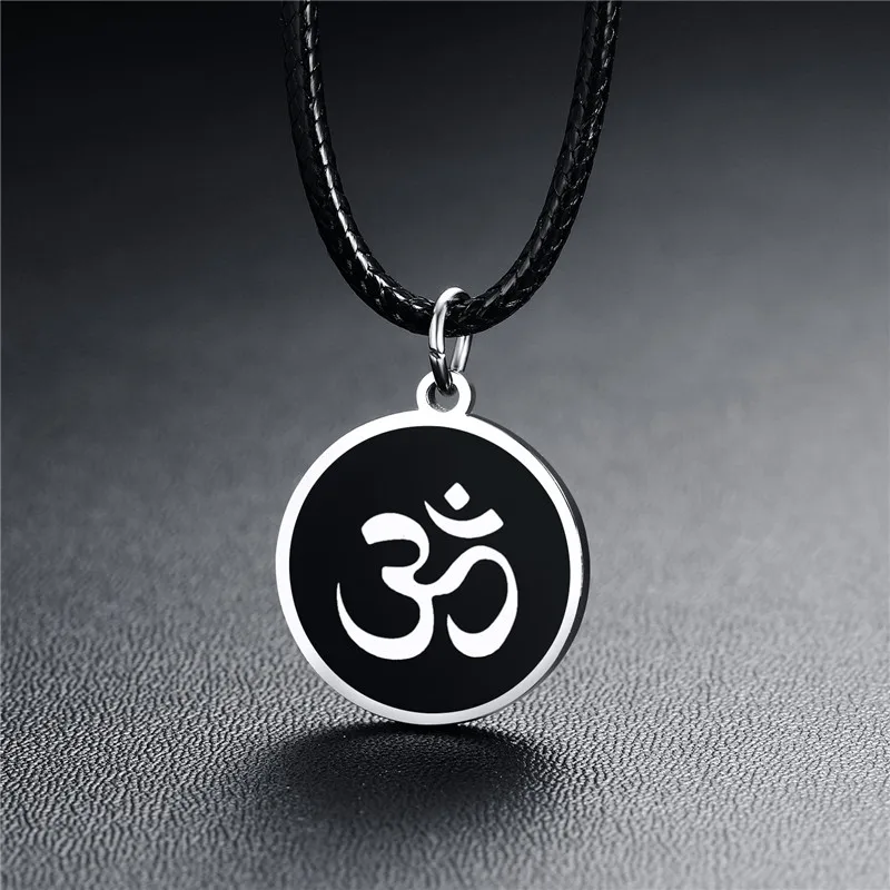 LETAPI 2020 Nye Mode Sølv Farve Rustfrit Stål AUM OM Ohm Hindu-Buddhistiske Hinduisme Yoga Halskæde Amulet Heldig Gave
