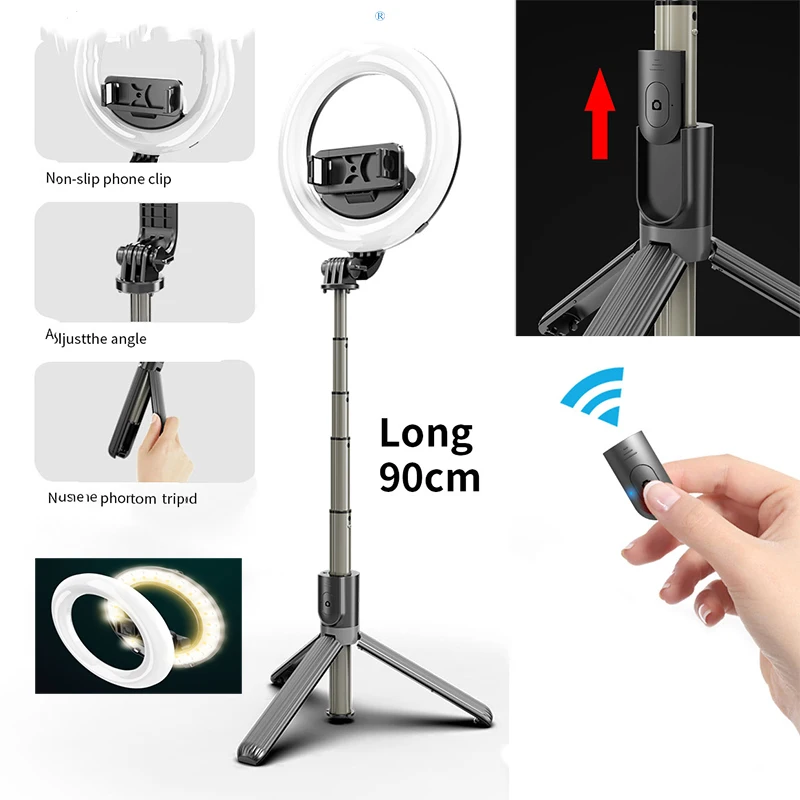 Selfie Stick Trådløse Bluetooth-Sammenklappelige Stativ Udvides Monopod med Fjernbetjening Kamera, selvudløser Rod Telefonen Stabilisator
