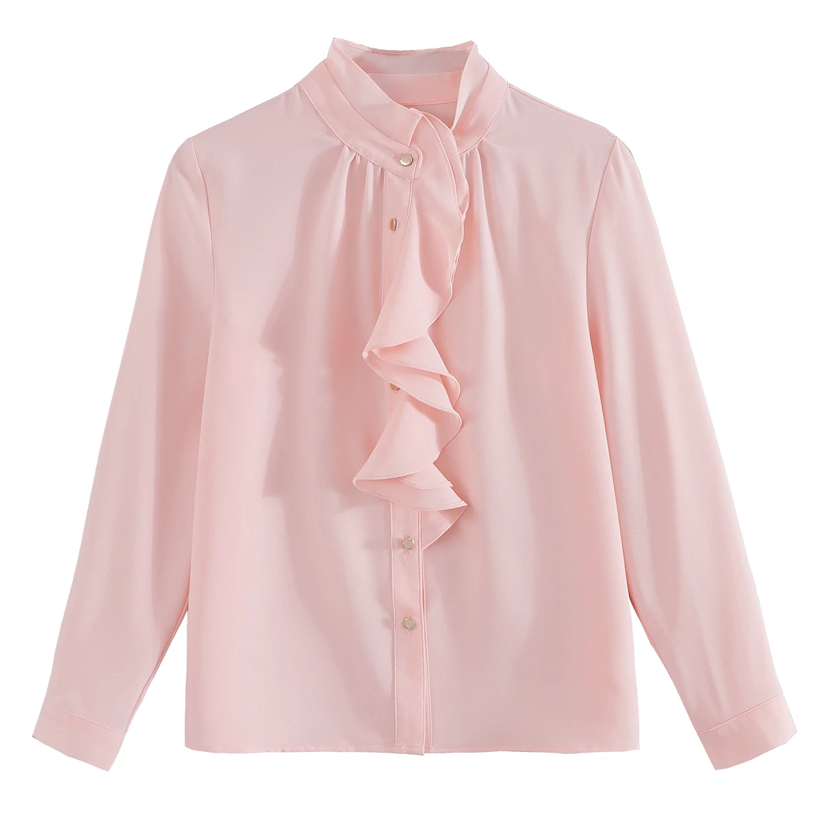 Fashion Forår Kvinder Bluser Chiffon Kvinder Shirts Flæser Plus Size Dame Toppe og Bluser Pink Blusas Femininas Elegante