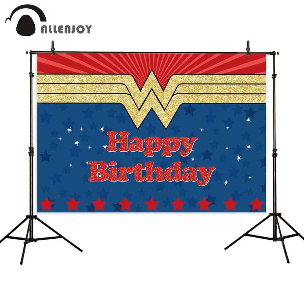 Allenjoy superhelt Fotografisk baggrund tillykke med fødselsdagen paillet baggrunde photobooth baby brusebad stribe star Photo studio