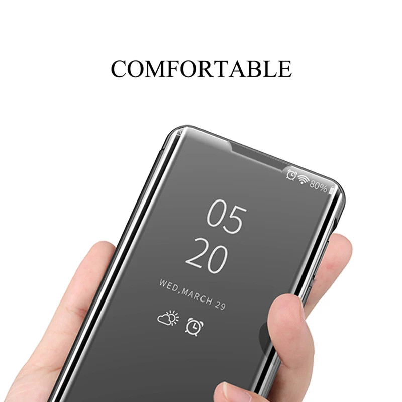 For Huawei S Smart 2020 Tilfælde Dække Støtteben Spejl Klar Opfattelse Stødsikker Mobiltelefon Book Flip Case til Huawei S Smart 2020