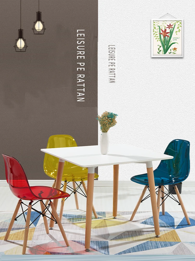 Spisestue møbler spisestuestole moderne stol ryglæn afføring Nordiske forhandlinger kontor stol i massivt træ transparent stol