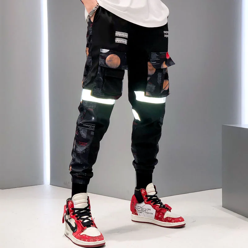 Multi Lommer Fragt Harem Jogger Bukser Mænd Hip Hop Mode Afslappet Styr Bukser Streetwear Harajuku 2020 Nye Mænd Sweatpants