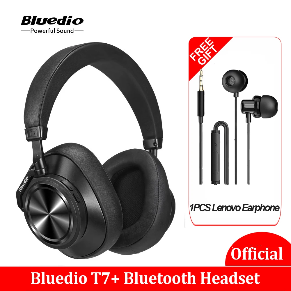 Original Bluedio T7 Plus Bluetooth-Hovedtelefoner, ANC Og Trådløst Headset HIFI-Lyd Skridt Tælle Touch Kontrol Headsets VS H2